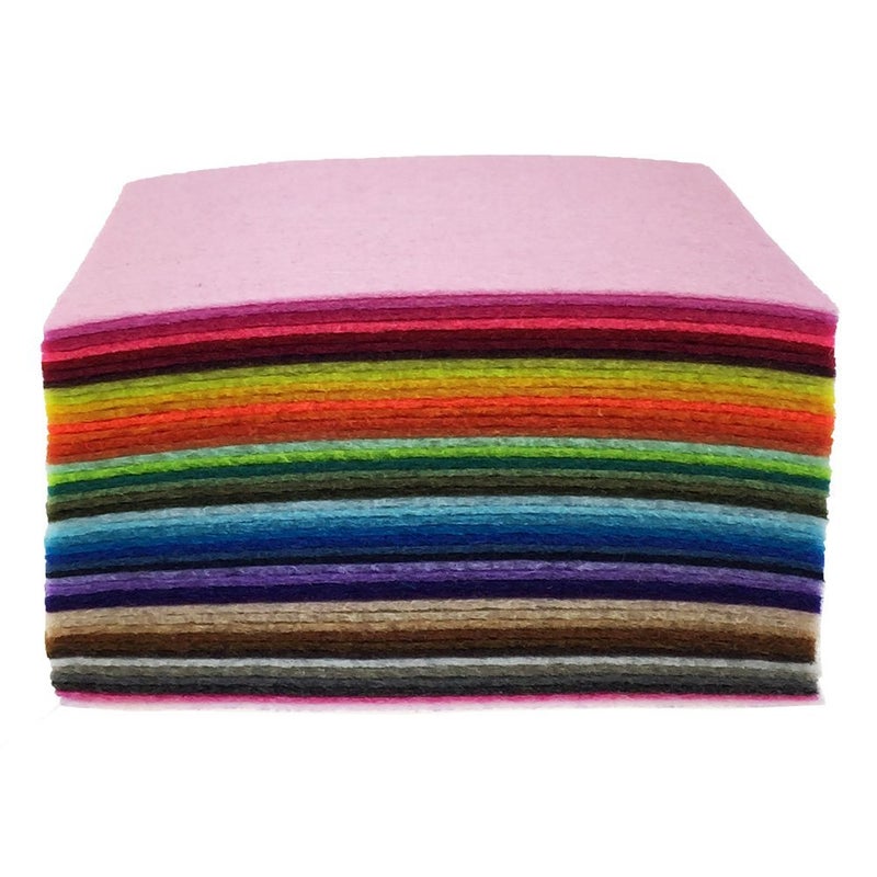 flic-flac 44PCS 4 x 4 inches (10 x10cm) Assorted Color Felt Fabric Sheets Patchwork Sewing DIY Craft 1mm Thick - Image 4